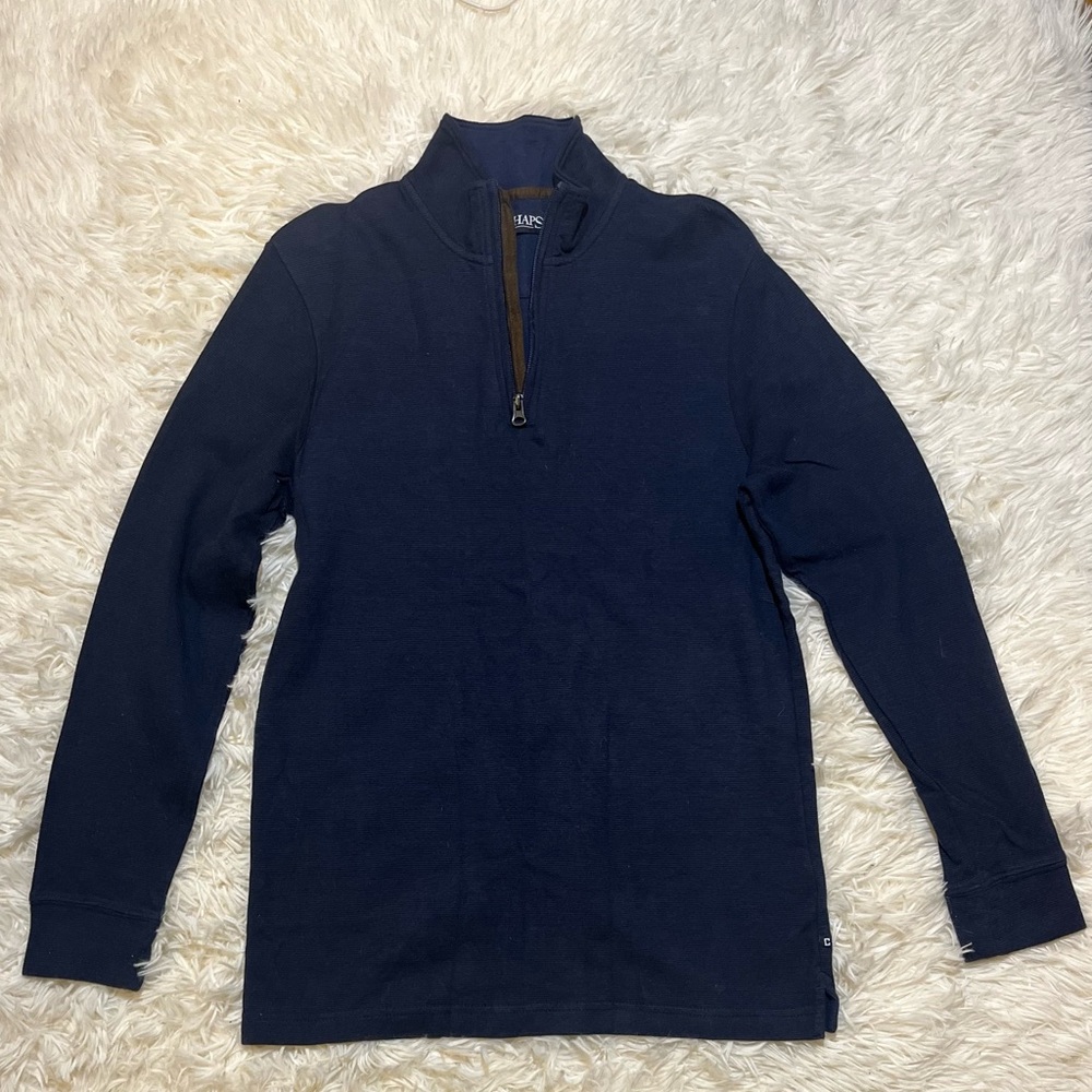 Chaps Men's Dark Blue Zip-Up Sweater
